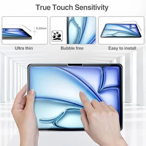 ProCase 2 Pack Tempered Glass Screen Protector for iPad Pro 13 Inch (M4) & iPad Air 13 Inch (M2/M3) 2024/2025 Release | 9H Hardness HD Clear thumbnail 4