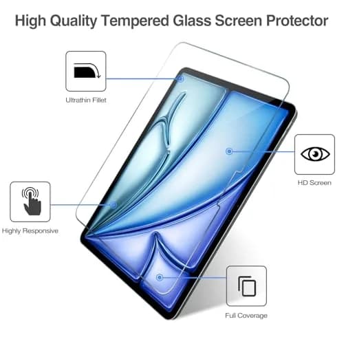 ProCase 2 Pack Tempered Glass Screen Protector for iPad Pro 13 Inch (M4) & iPad Air 13 Inch (M2/M3) 2024/2025 Release | 9H Hardness HD Clear thumbnail 3