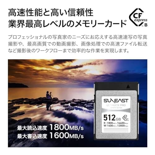 SUNEAST White Series 512GB CFexpress Type B Memory Card | Read 1800MB/s Write 1600MB/s with TLC NAND thumbnail 2