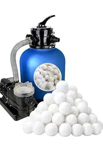 LYQC 1.5 lbs Pool Filter Balls Eco-Friendly Fiber Filter Media for Swimming Pool Sand Filters (Equals 25kg/50lbs Pool Filter Sand) | Reusable & Lightweight thumbnail 1