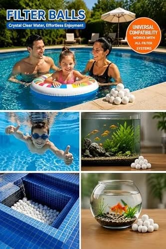 LYQC 1.5 lbs Pool Filter Balls Eco-Friendly Fiber Filter Media for Swimming Pool Sand Filters (Equals 25kg/50lbs Pool Filter Sand) | Reusable & Lightweight thumbnail 7