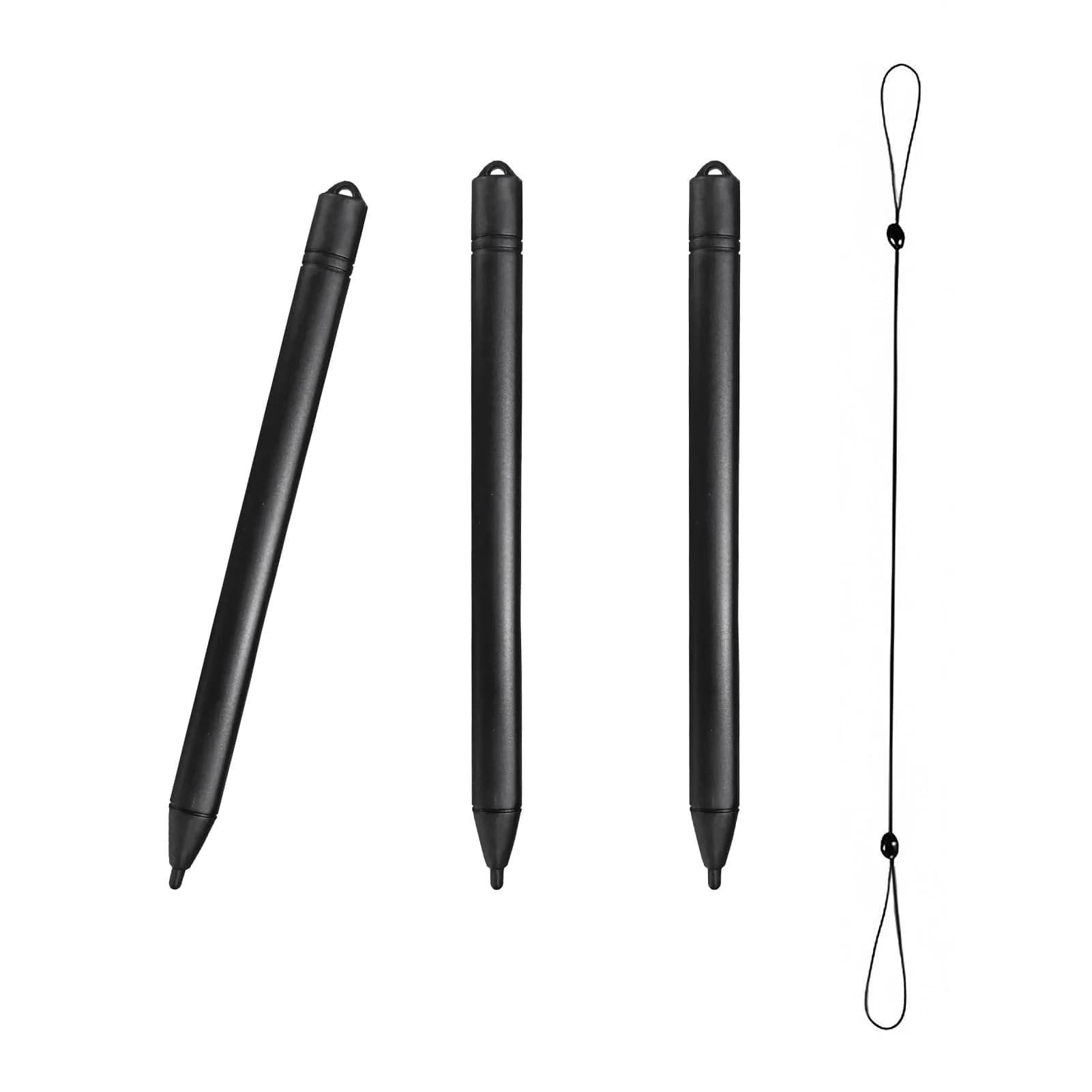 Yemotopro Replacement Stylus Drawing Pen for LCD Writing Tablets | Colorful 6 PCS Kids Drawing Stylus with Elastic Lanyards — Black