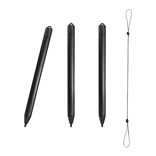 Yemotopro Replacement Stylus Drawing Pen for LCD Writing Tablets | 3 Pack Black, 4.8" with Elastic Lanyard thumbnail 1