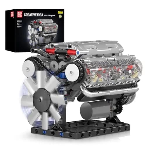 Mould King 10088 V8 Engine Model Kit - 535 Pcs for Adults | Realistic Mechanical Build with Moving Pistons thumbnail 1