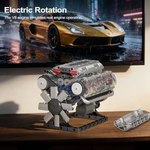 Mould King 10088 V8 Engine Model Kit - 535 Pcs for Adults | Realistic Mechanical Build with Moving Pistons thumbnail 4