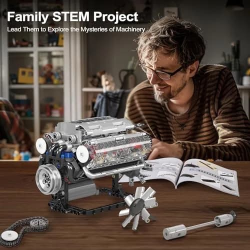 Mould King 10088 V8 Engine Model Kit - 535 Pcs for Adults | Realistic Mechanical Build with Moving Pistons thumbnail 2