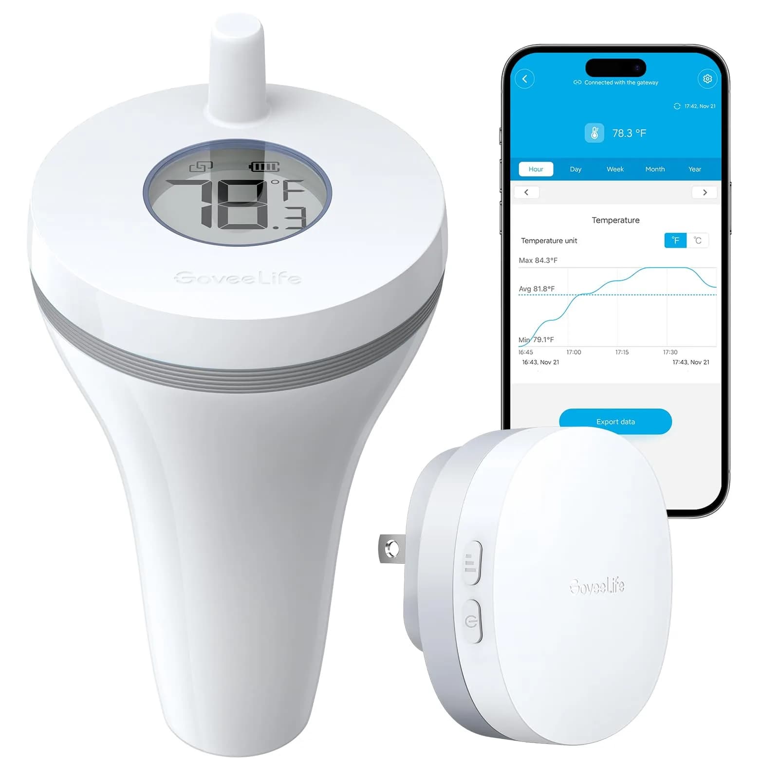 GoveeLife WiFi Pool Thermometer P1 Wireless, Water Thermometer 20 cm (7.9 in) | Real-time Temperature Monitoring - main product image