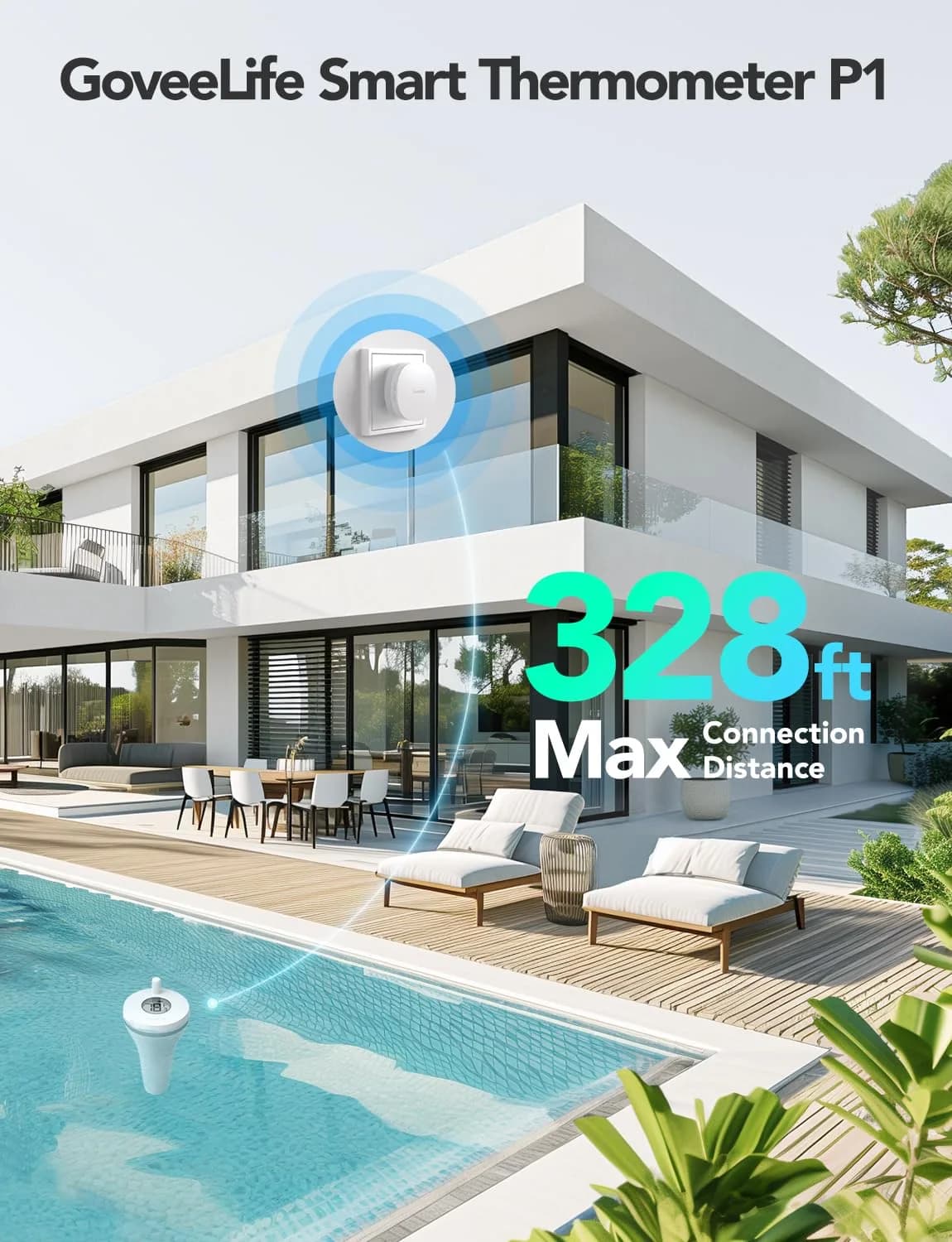 GoveeLife WiFi Pool Thermometer P1 Wireless, Water Thermometer 20 cm (7.9 in) | Real-time Temperature Monitoring - view 4