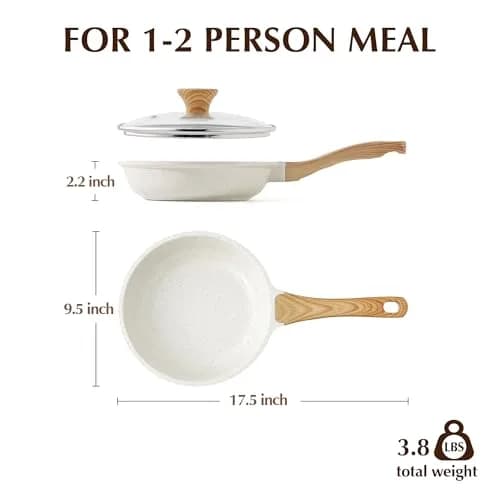 SENSARTE 9.5 Inch Nonstick Ceramic Frying Pan with Lid | PFAS/PTFE/PFOA Free, Induction Compatible thumbnail 9