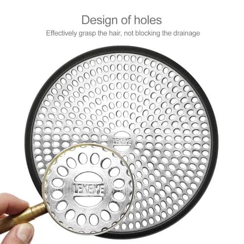 LEKEYE Black Shower Drain Hair Catcher Strainer 11.9cm x 11.9cm x 1cm | Prevents Clogs & Catches Hair thumbnail 4