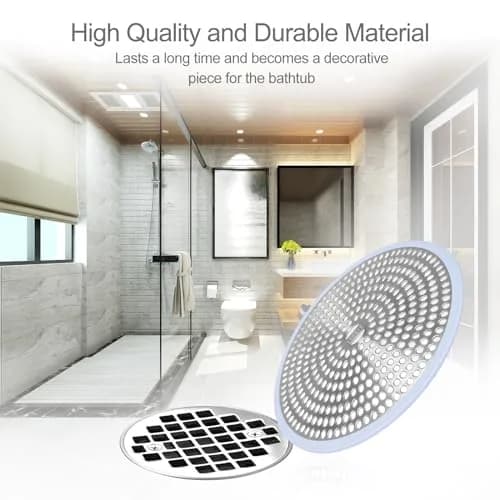 LEKEYE Shower Drain Hair Catcher Stainless Steel & Silicone Light Blue | Prevents Clogs & Catches Hair thumbnail 6