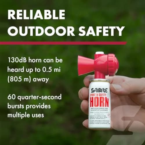 SABRE Sport and Safety Horn, 130 dB Air Horn, 60 ¼ Second or 25 ½ Second Bursts | Compact, Audible Up To ½ Miles thumbnail 3