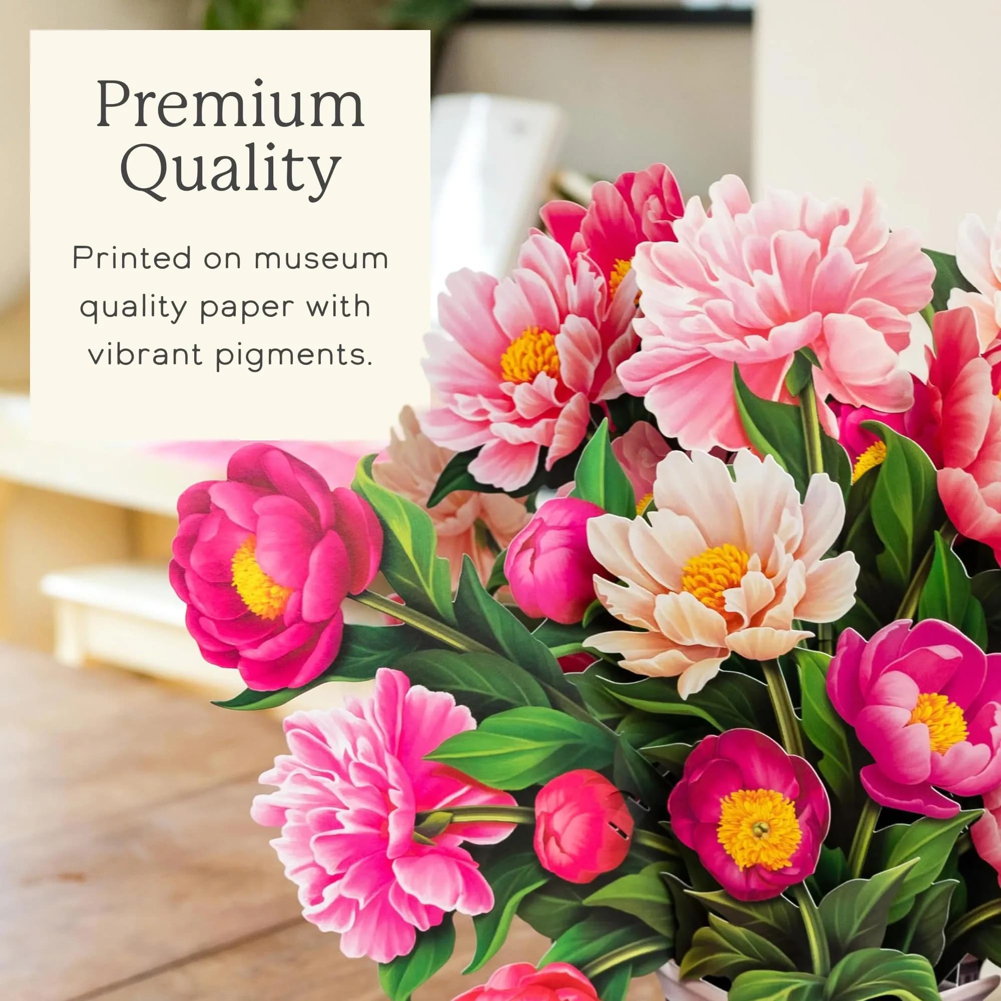 Freshcut Paper Grande Peony Paradise 3D Pop Up Card (19" x 24") | USA Imported Art Bouquets - view 5