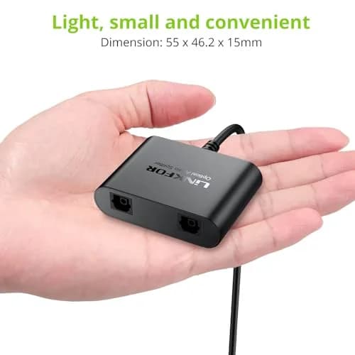 LiNKFOR 1x2 Optical Audio Splitter 1 Input 2 Output | Splits Digital Audio for Home Theatre, Xbox, PS5/PS4, Soundbars thumbnail 7