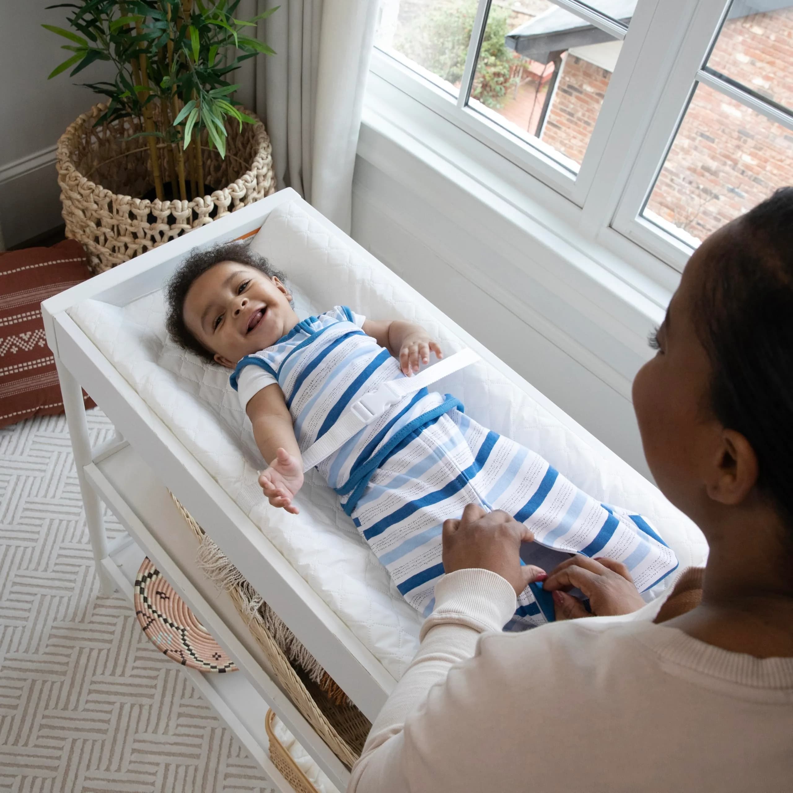 Ingenuity Contoured Changing Pad with Safety Strap & Waterproof Liner | 32 x 16 inches (81.3 x 40.6 cm) - view 5