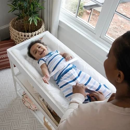 Ingenuity Contoured Changing Pad with Safety Strap & Waterproof Liner | 32 x 16 inches (81.3 x 40.6 cm) thumbnail 5