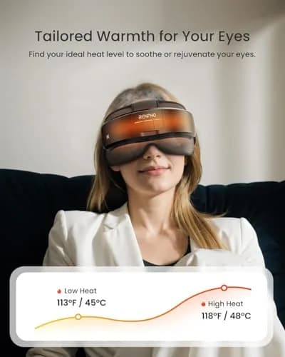 RENPHO Eyeris Masc Head and Eye Massager with Heat, 3D Compression, Adjustable Headband, 1500mAh Battery | Relaxation for Dry Eyes & Stress Relief thumbnail 4