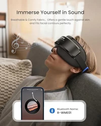 RENPHO Eyeris Masc Head and Eye Massager with Heat, 3D Compression, Adjustable Headband, 1500mAh Battery | Relaxation for Dry Eyes & Stress Relief thumbnail 7