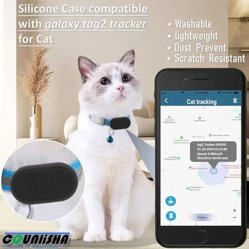 Counlisha Silicone Holder for Samsung Galaxy SmartTag2 | Waterproof, Shockproof, Dustproof (Black, 2 Packs) thumbnail 5