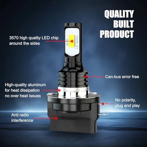 Yumfugu 2 PCS H11B Fog Light Bulbs 6000K | Super Bright 4000LM, Plug & Play, Universal for Most Cars thumbnail 3