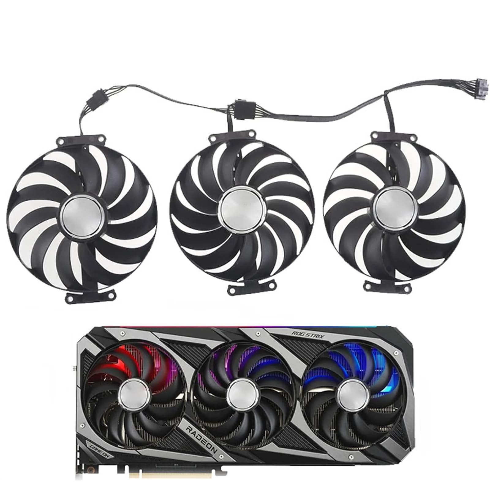 LTANDBR 95mm Graphics Card Fan for ASUS ROG Strix RTX 3060 3070 3080 Ti 3090 | DC 12V, 7-Pin Header, 18dB Noise