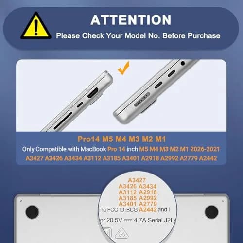 MOSISO Compatible with MacBook Pro 14 inch Case M5 M4 M3 M2 M1 2026-2021 | Shock-Absorbing Hard Shell & Full Protection thumbnail 2