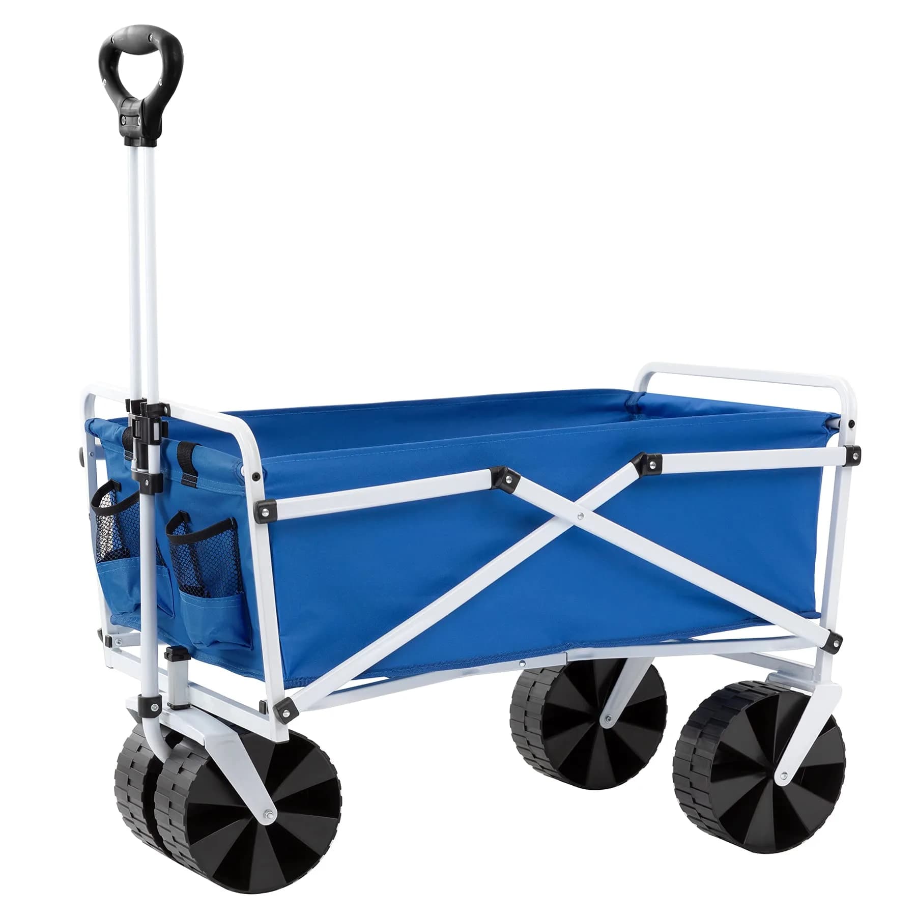 MacSports Lightweight Collapsible Outdoor All Terrain Beach Wagon - Blue | Portable Garden Cart with 150 lbs Capacity — Blue