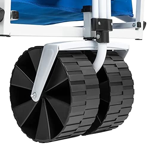 MacSports Lightweight Collapsible Outdoor All Terrain Beach Wagon - Blue | Portable Garden Cart with 150 lbs Capacity thumbnail 4