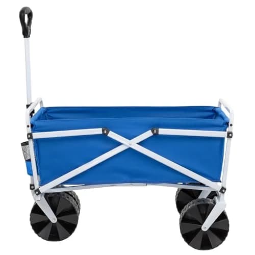 MacSports Lightweight Collapsible Outdoor All Terrain Beach Wagon - Blue | Portable Garden Cart with 150 lbs Capacity thumbnail 2