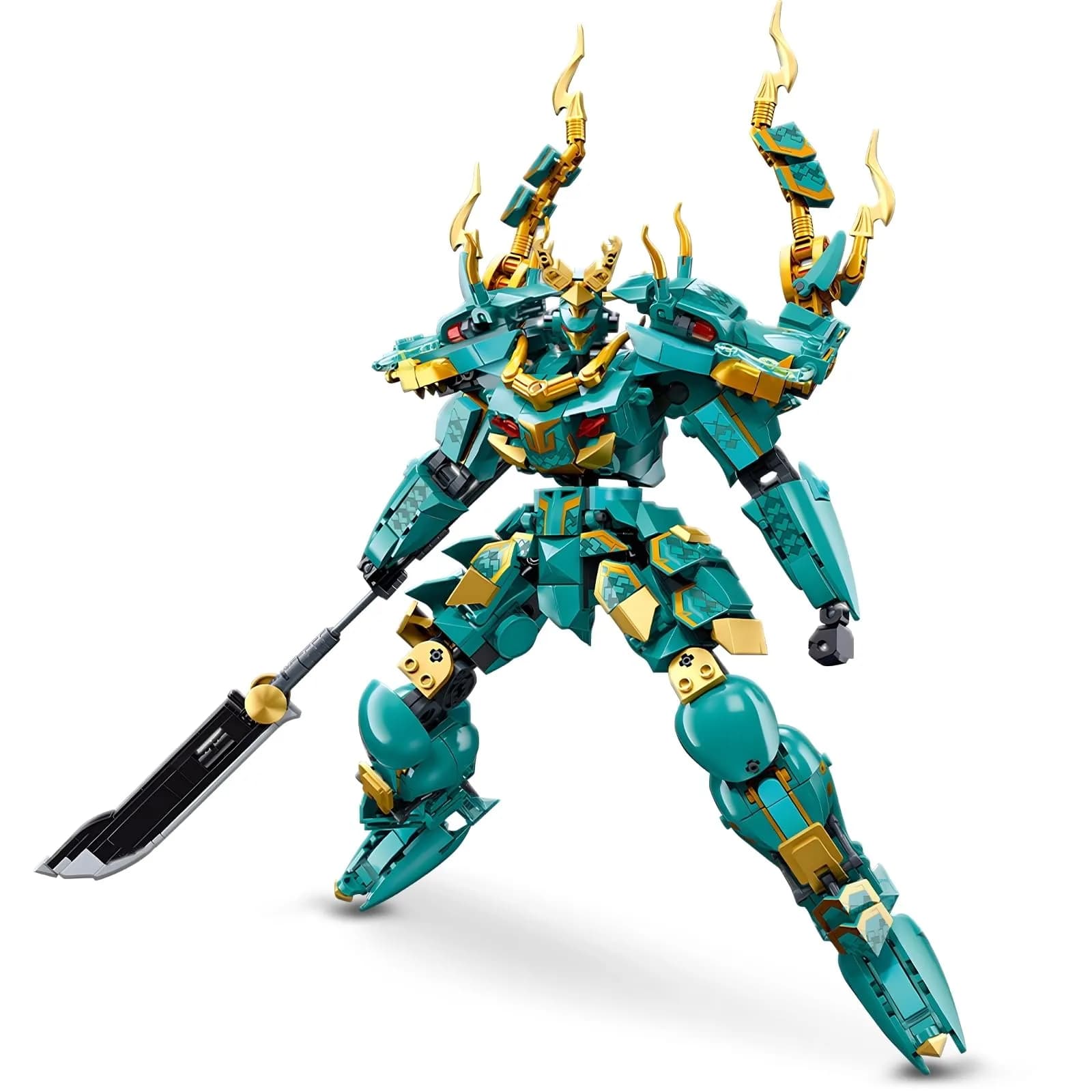 HIGH GODO Mech Robot Building Set for Adults | Green Dragon Warrior Model Kit with 704 Pieces — Green