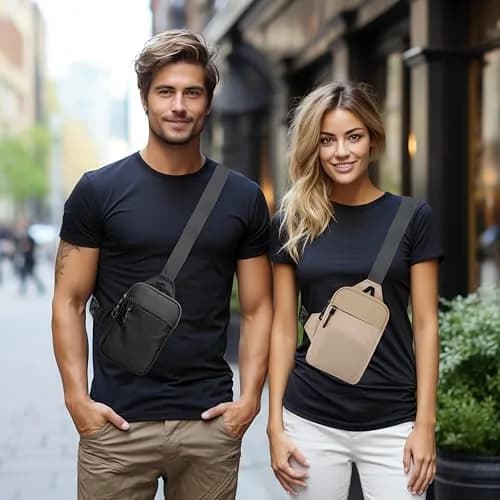 higouta Mini Sling Bag for Men Women, Small Crossbody Casual Utility Chest Phone Bag 2L (0.07 cu ft) | Waterproof Nylon thumbnail 2