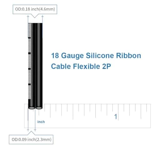 BNTECHGO 18 AWG Silicone Ribbon Wire 2P Black 15.24 m (50 ft) | High Flexibility, 600V Rated thumbnail 3