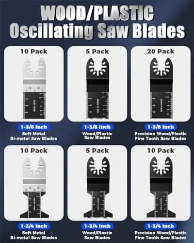 GORWARE 60PCS Oscillating Saw Blades | Bi-Metal Quick Release Multitool Blades for Wood & Metal thumbnail 2