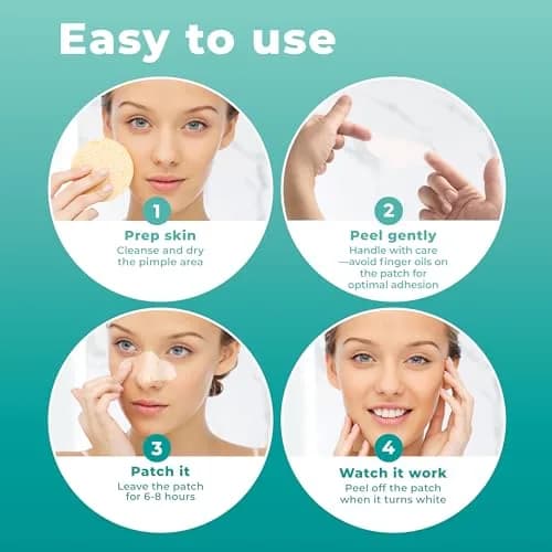 PatchRx Pimple Patches for Nose (12 Pack) | Hydrocolloid Acne Patches for Face & Zit Cover thumbnail 4