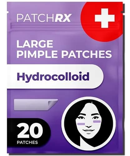 PatchRx Large Pimple Patches 20 Count | Hydrocolloid Acne Patch for Face & Body thumbnail 1