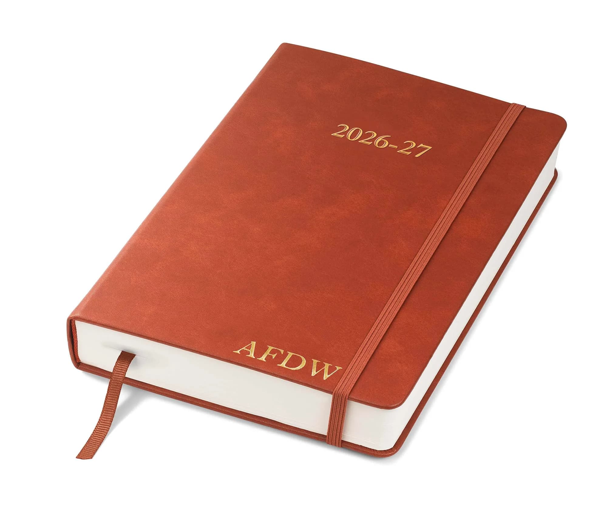 Wykeham's Executive 2026-27 Daily Journal Planner – Customization Available – July 2026 to June 2027 (Personalized Rose, 8.5"×5.5") — Personalized Brown