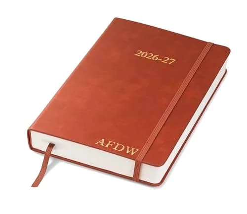 Wykeham's Executive 2026-27 Daily Journal Planner – Customization Available – July 2026 to June 2027 (Personalized Brown, 8.5"×5.5") thumbnail 1