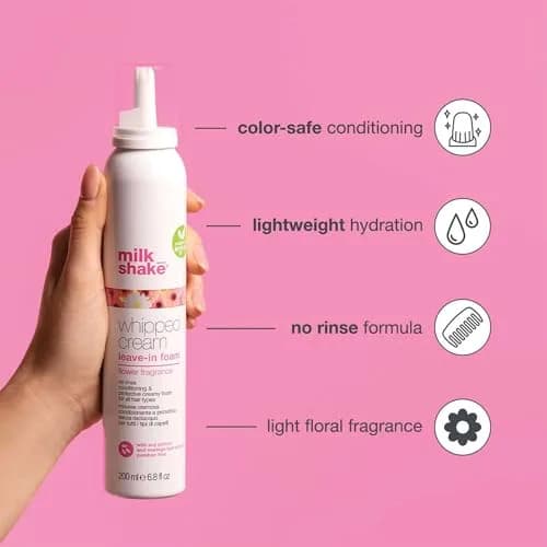 milk_shake Flower Whipped Cream Leave-In Foam – Conditioning, 6.8 Oz, Color-Safe & Hydrating thumbnail 2