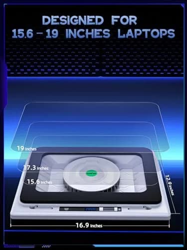llano V12 Gaming Laptop Cooling Pad with 14cm Turbo Fan & HD LED Display | 1.8 kg (3.97 lb) thumbnail 5