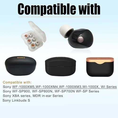 Mijusun Memory Foam Replacement Earbud Tips for Sony WF-1000XM5 & More | 3 Pairs Small Gray thumbnail 6