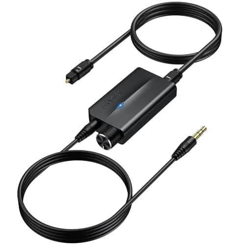 AUTOUTLET 192kHz DAC Optical to 3.5mm Converter with Volume Control, 25g (0.88oz) | High-Fidelity Audio Signal Conversion thumbnail 1