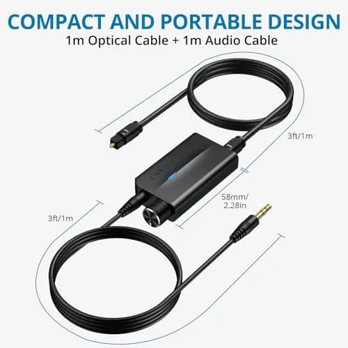 AUTOUTLET 192kHz DAC Optical to 3.5mm Converter with Volume Control, 25g (0.88oz) | High-Fidelity Audio Signal Conversion thumbnail 7