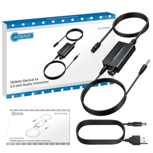 AUTOUTLET 192kHz DAC Optical to 3.5mm Converter with Volume Control, 25g (0.88oz) | High-Fidelity Audio Signal Conversion thumbnail 8