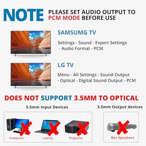 AUTOUTLET 192kHz DAC Optical to 3.5mm Converter with Volume Control, 25g (0.88oz) | High-Fidelity Audio Signal Conversion thumbnail 2