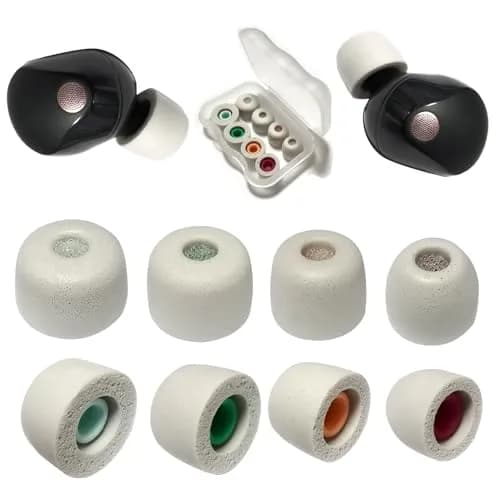 Mijusun Memory Foam Replacement Earbud Tips for Sony WF-1000XM5, 4 Pairs L/M/S/XS Gray | Noise Isolating & Comfortable Fit thumbnail 1