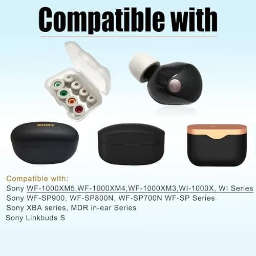 Mijusun Memory Foam Replacement Earbud Tips for Sony WF-1000XM5, 4 Pairs L/M/S/XS Gray | Noise Isolating & Comfortable Fit thumbnail 6
