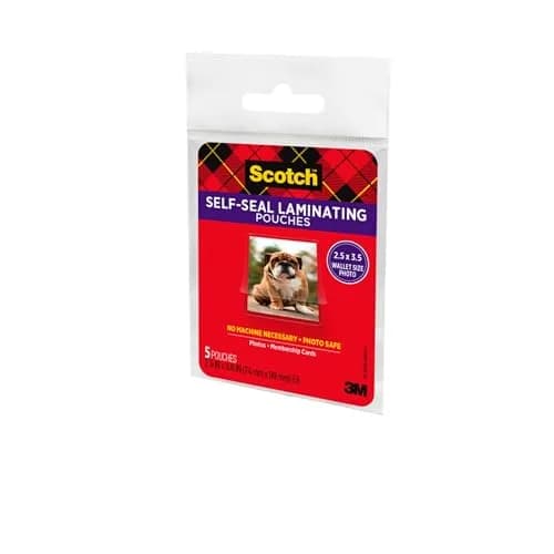 Scotch Self-Sealing Laminating Pouches, Wallet Photo Size, Glossy Finish, 2.5 x 3.5 in. (Pack of 2, 10 Pouches Total) thumbnail 3