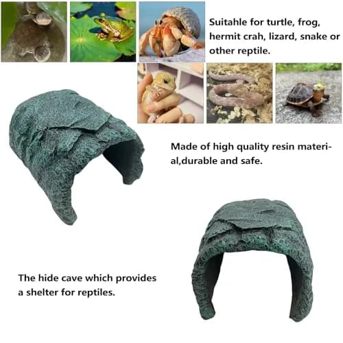 Tfwadmx Reptile Rock Hide Cave Large | Realistic Rock Texture for Small Reptiles & Pocket Pets thumbnail 2