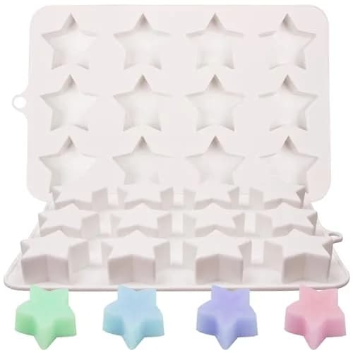 Fchil Star Silicone Mold for Chocolate, Candy, Soap, Ice Cubes 21.9 cm (8.7 in) | Food-Grade BPA-Free Multi-Use Baking Mold thumbnail 1