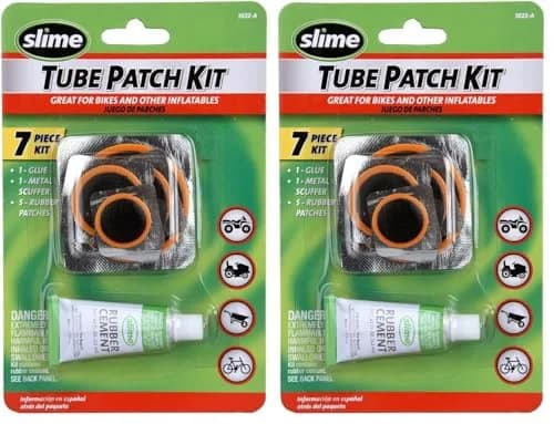 Slime 7-Piece Rubber Patch Kit with Glue, 2-Pack | Bike & Inflatable Puncture Repair thumbnail 1